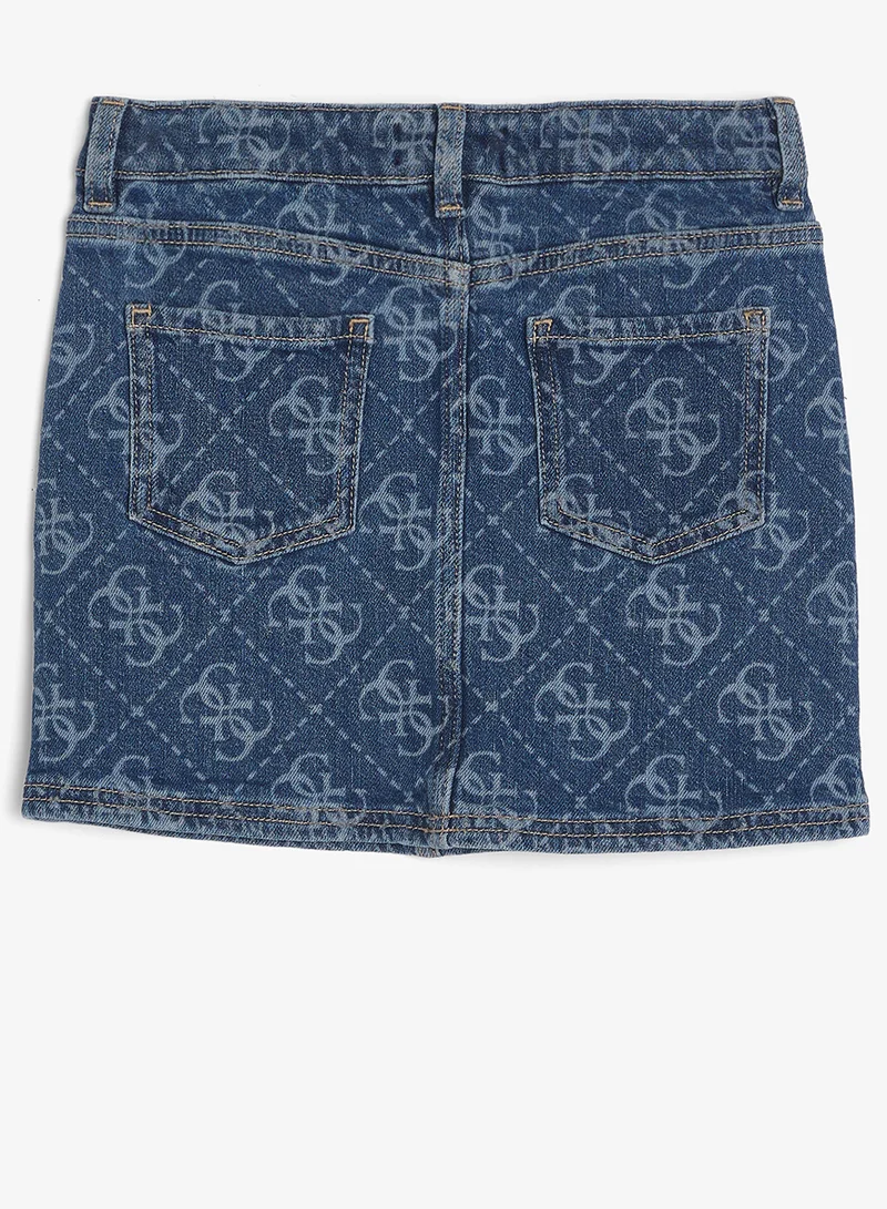 GUESS Youth Printed Denim Skirt